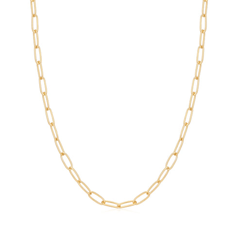 Gold Link Charm Chain Necklace